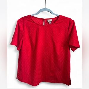 a new day Red Dotted Blouse - size M - 100% polyester